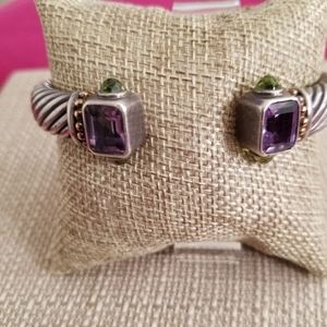 Sterling Silvet 925. Legit. Bracelet with Peridot and Amatist